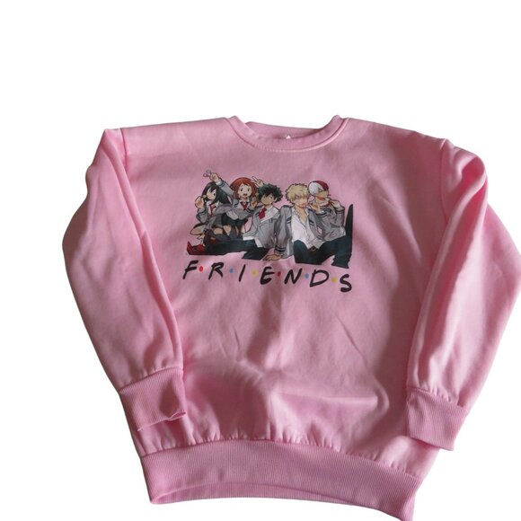 My Hero Academia Friends Pink Sweatshirt Anime, Size XS, EUC - Picture 1 of 9